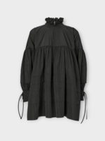 Cecilie Bahnsen Cecilie Bahnsen Shirt, Black, Alberte Recycled Taffeta Oversized Shirt In Black w/ Pleats