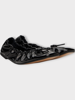 Cecilie Bahnsen Cecilie Bahnsen Flats, Black, Orbella Ballet Patent Leather Stretch Ballerina In Black