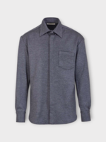 Giuliva Heritage Giuliva Heritage Shirt, Grey, The Alberto Wool Jersey Oversized Shirt w/ Chest Pocket