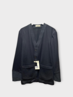 Giuliva Heritage Giuliva Heritage Jacket, Grey, The Pablo Blazer Cashmere V-Neck Cardigan Blazer in Charcoal Grey w/ Front Pocket