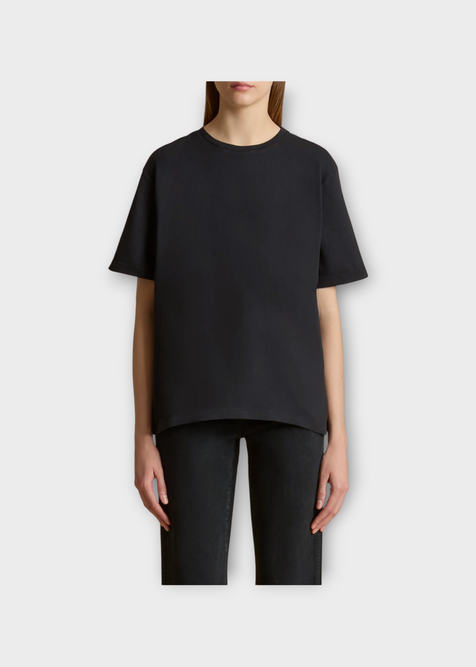 Khaite Khaite T-Shirt, Black, Mae Cotton Loose Fit Crew Neck  Short Sleeve