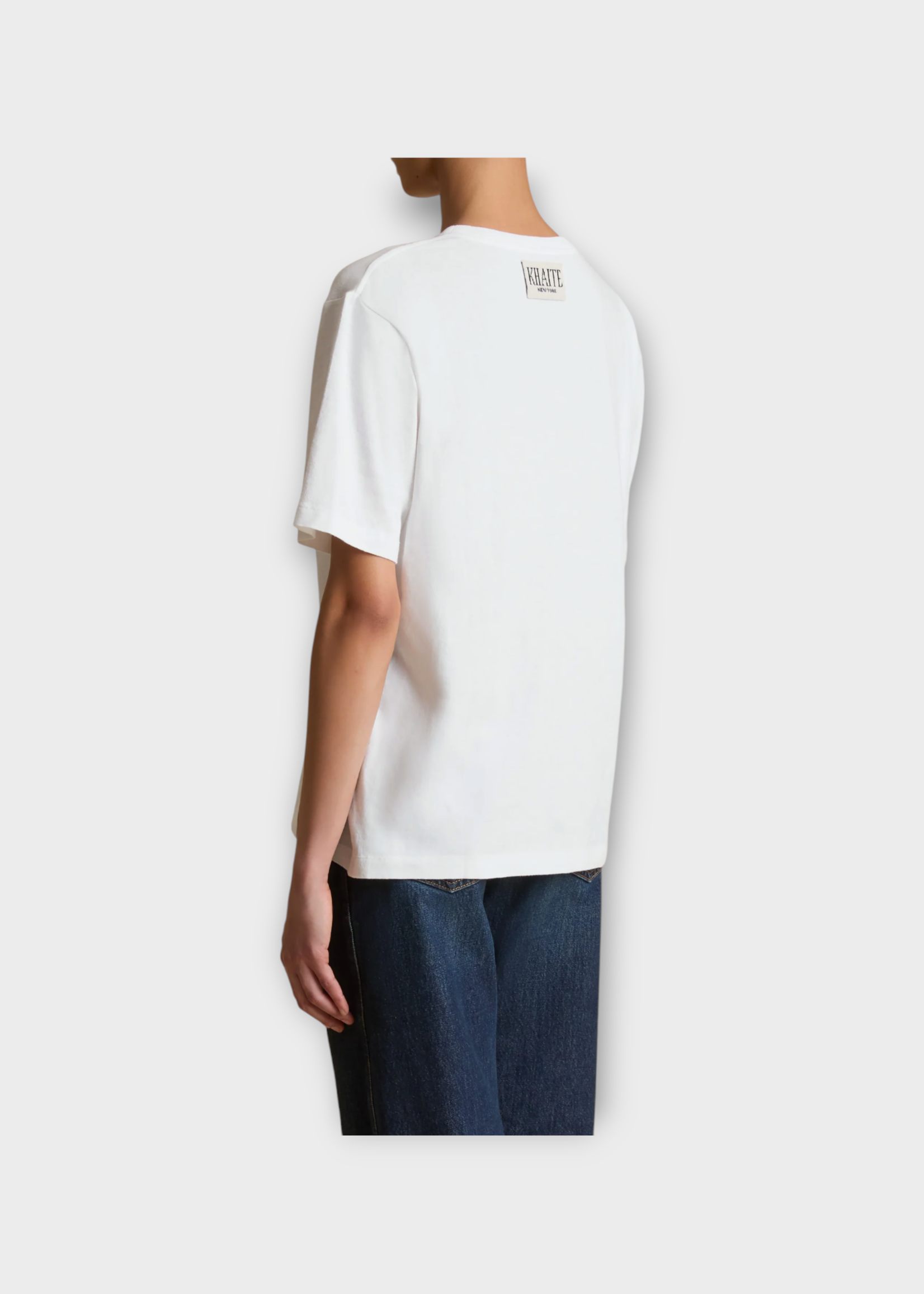 Khaite Khaite T-Shirt, White, Mae Cotton Loose Fit Crew Neck Short Sleeve