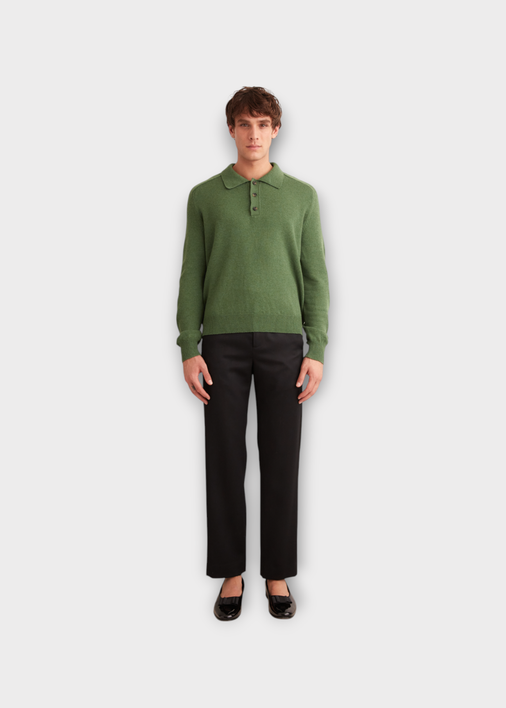 Bode Bode Polo, Green, Cashmere Polo Knitwear In Green