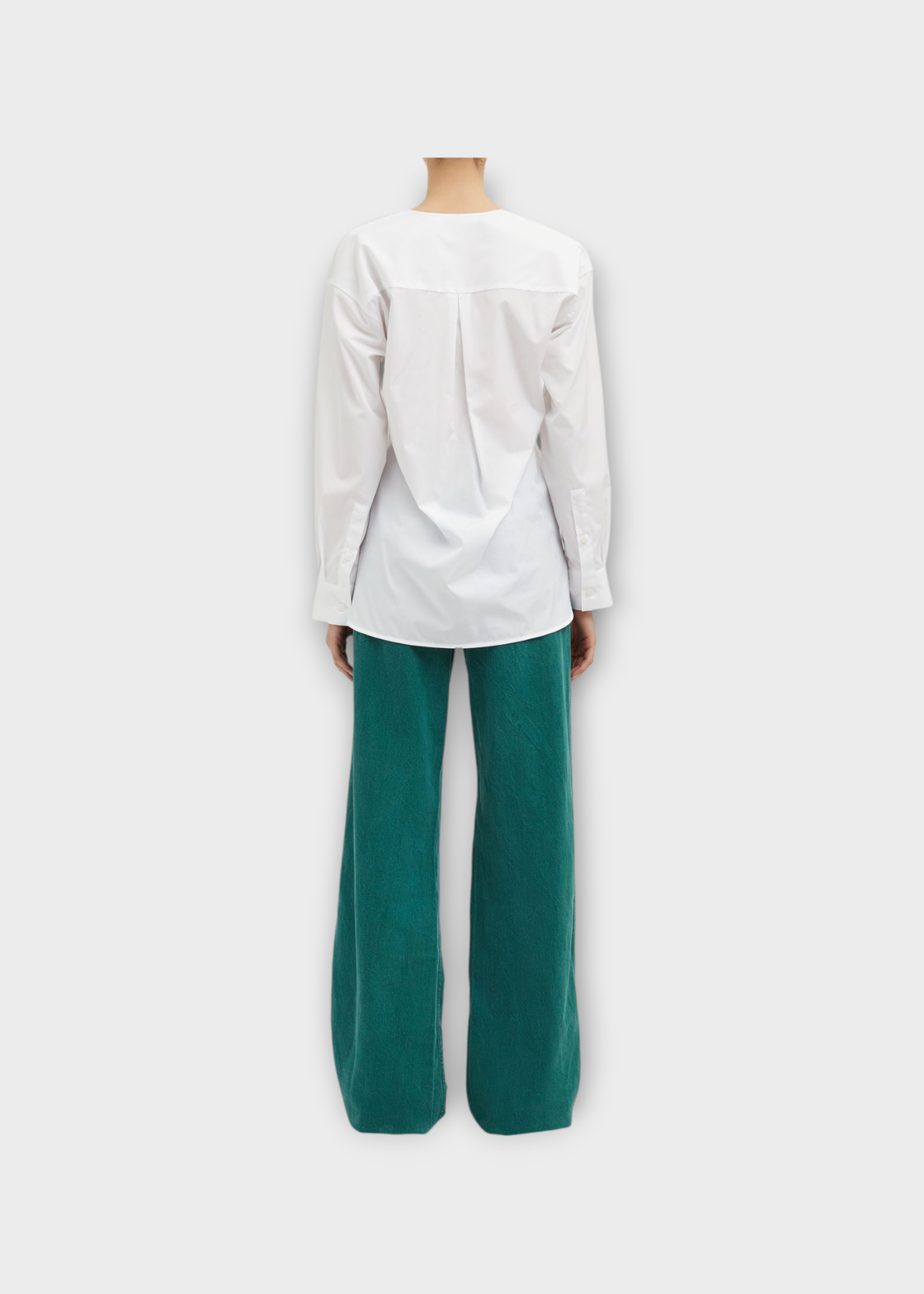 Christopher Esber Christopher Esber Shirt, White, Triquetra Cotton V-Neck Shirt In White w/ Cut Out Detail