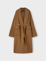 Loro Piana Loro Piana Coat, Brown, Dwight Silk Belted Classic Coat In Sage Brown