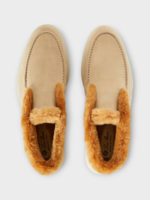 Loro Piana Loro Piana Boots, Beige, Open Walk Fur & Suede Calf Leather Ankle Boots In Windy Dunes