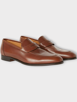 Loro Piana Loro Piana Loafers, Brown, Sergio Walk Calf Leather Loafers In Cuoio Inglese