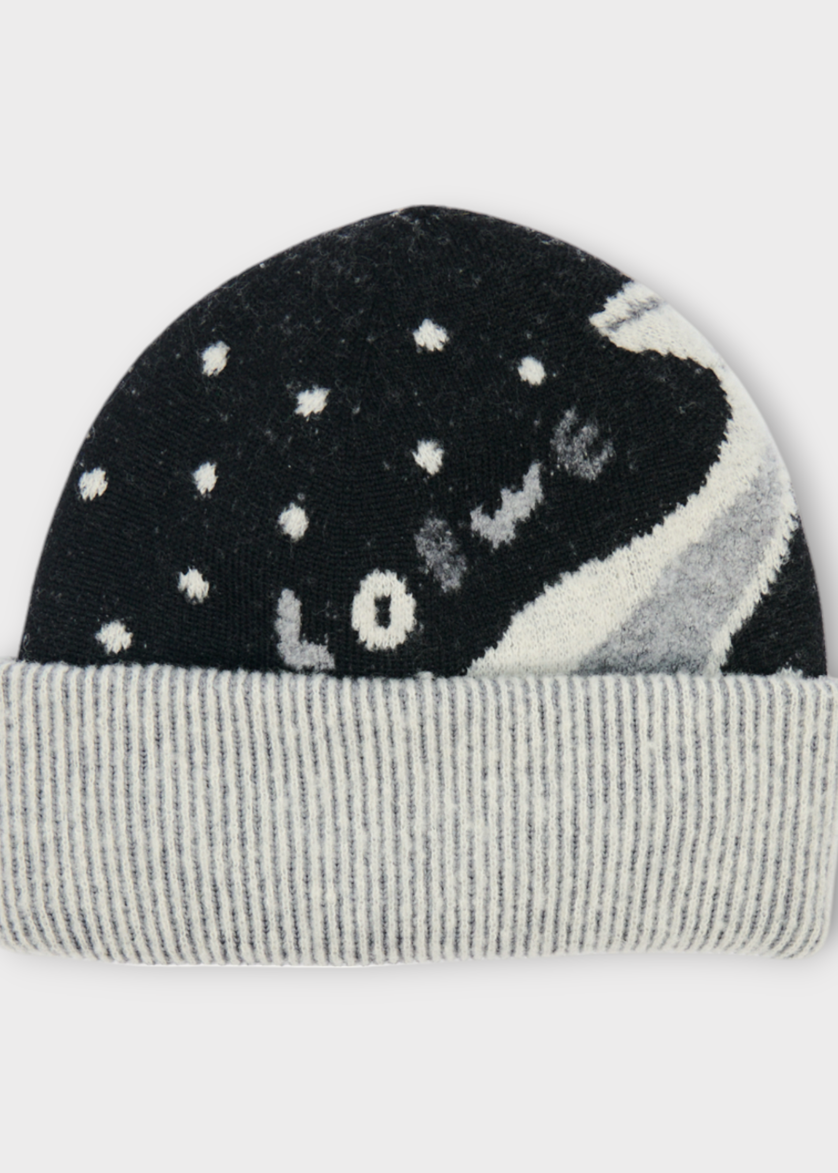 Loewe Loewe Hat, Multi, Loewe x Suna Fujita Wool Whale Beanie In Black & Grey