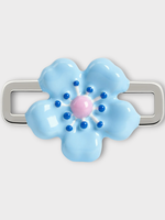 Poubel Poubel Charm, Print, Blue Flower Hand Painted Enamel w/ Sterling Silver