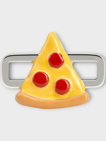 Poubel Poubel Charm, Print, Pizza Hand Painted Enamel w/ Sterling Silver