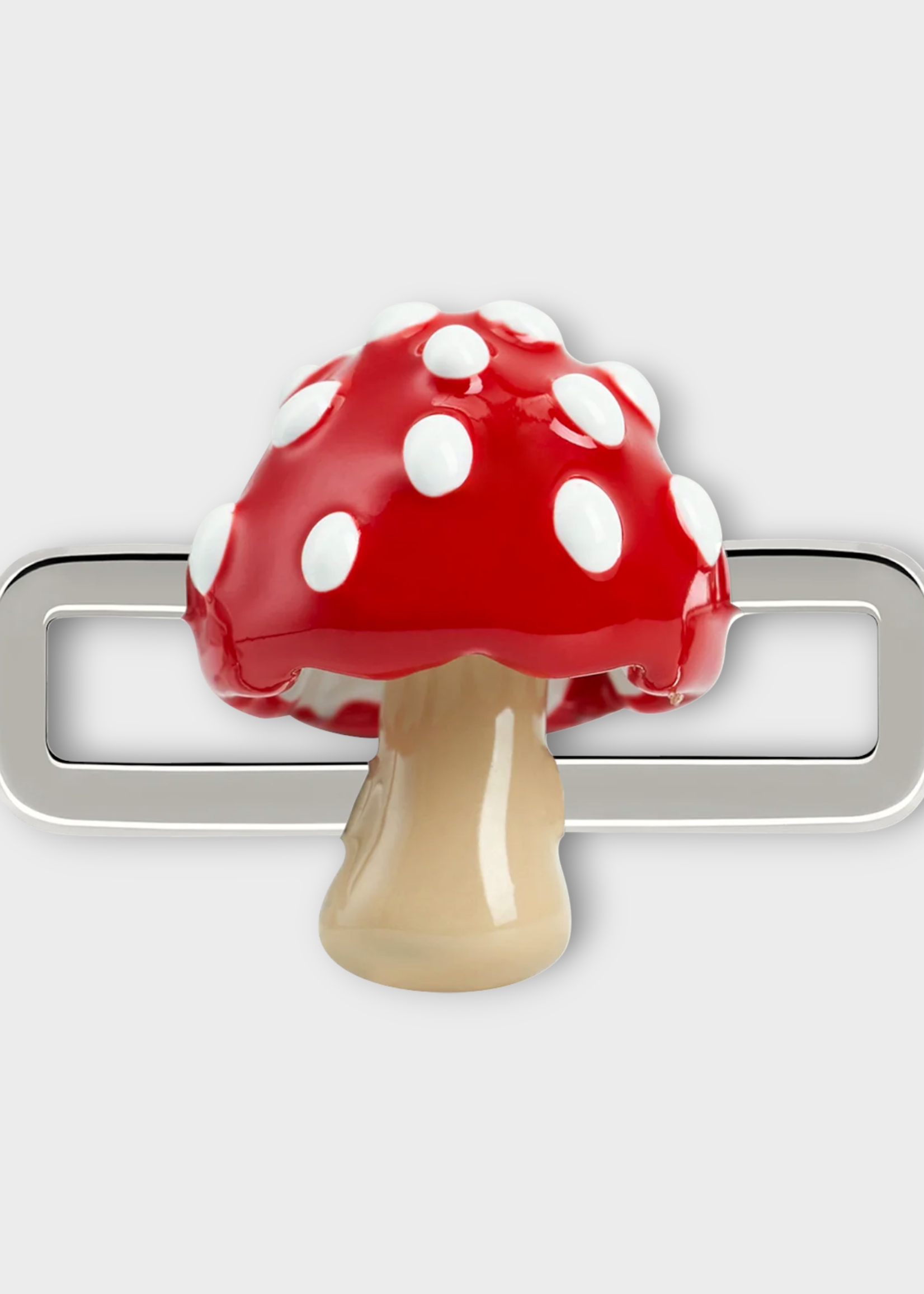 Poubel Poubel Charm, Print, Red Mushroom Hand Painted Enamel w/ Sterling Silver