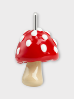 Poubel Poubel Pendant, Print, Red Mushroom Hand Painted Enamel w/ Sterling Silver