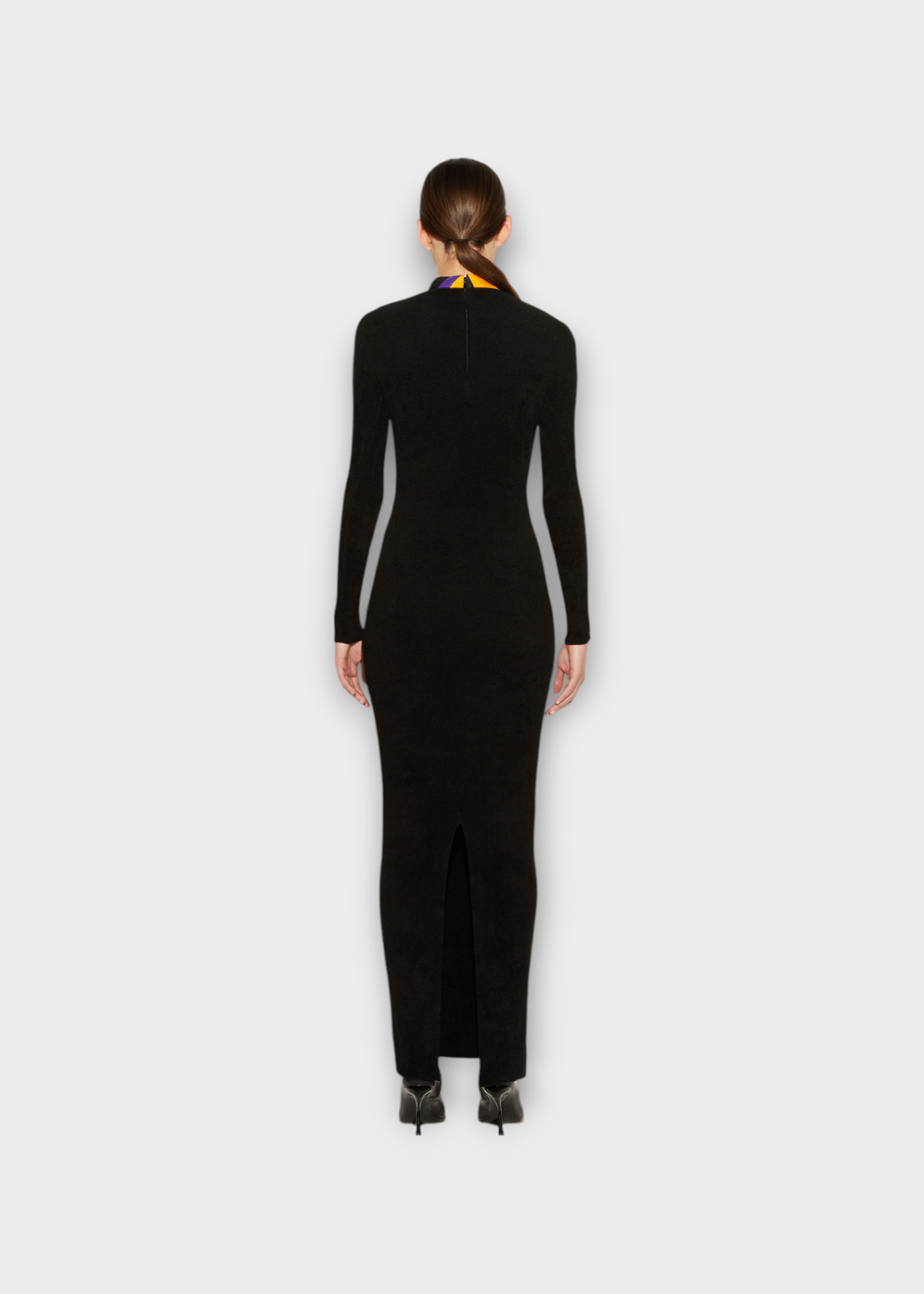 Emilio Pucci Emilio Pucci Dress, Black, High Neck Long Sleeve Fitted Long Dress