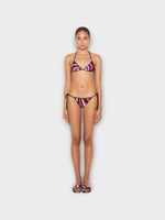 Emilio Pucci Emilio Pucci Swimwear, Print, Jersey Bikini Briefs in Fuchsia & Brown w/ Iride Print