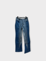 Conner Ives Conner Ives Jeans, Blue, Cotton Mid Rise Boot Cut Reconstituted Panelled Denim Pants