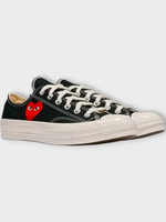 Comme des Garcons Play Comme des Garcons Play Sneakers, Black, Low Top Chuck Taylor Play Converse w/ Small Red Heart Logo