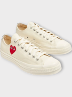 Comme des Garcons Play Comme des Garcons Play Sneakers, White, Low Top Chuck Taylor Play Converse w/ Small Red Heart Logo