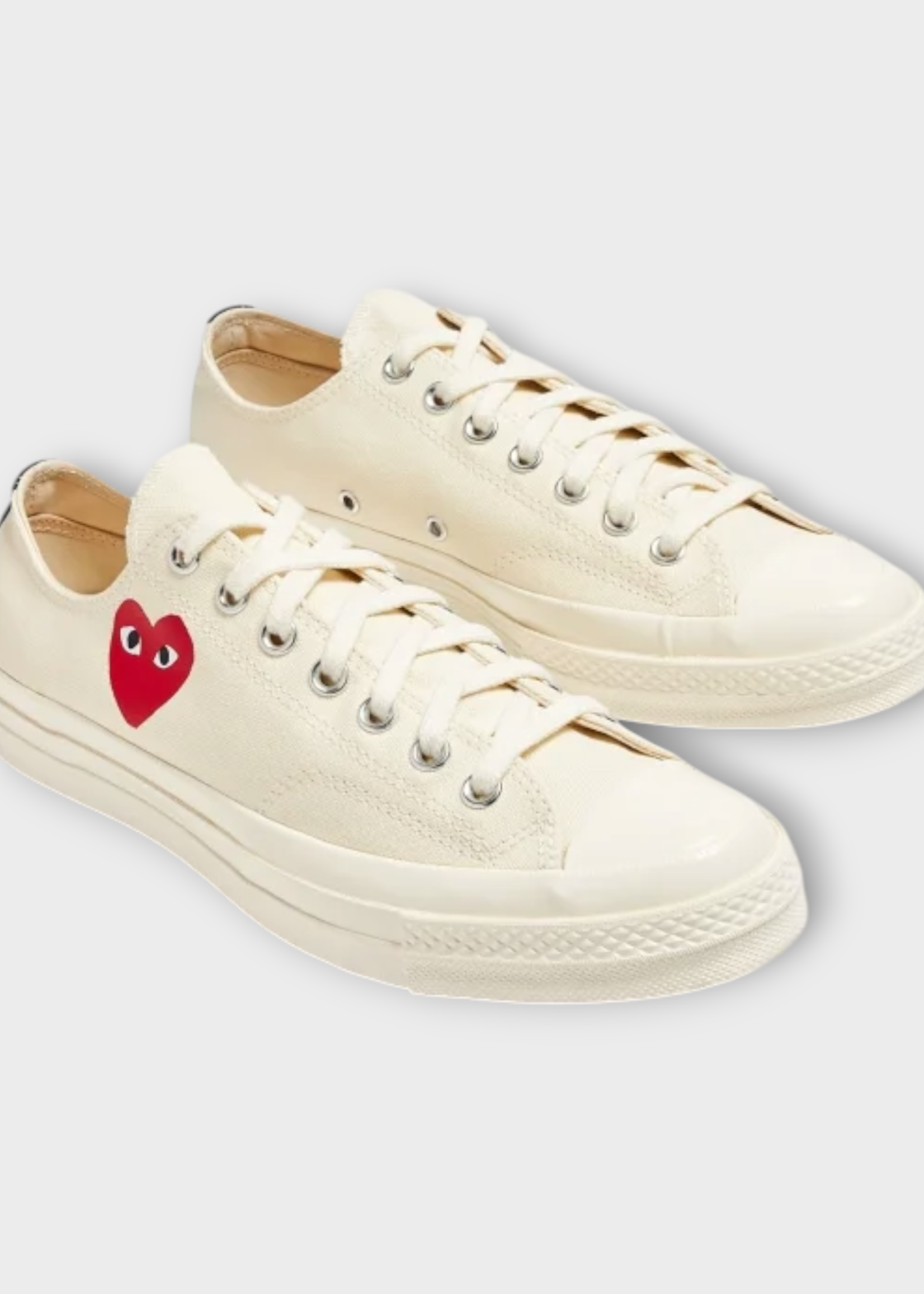 Comme des Garcons Play Comme des Garcons Play Sneakers, White, Low Top Chuck Taylor Play Converse w/ Small Red Heart Logo