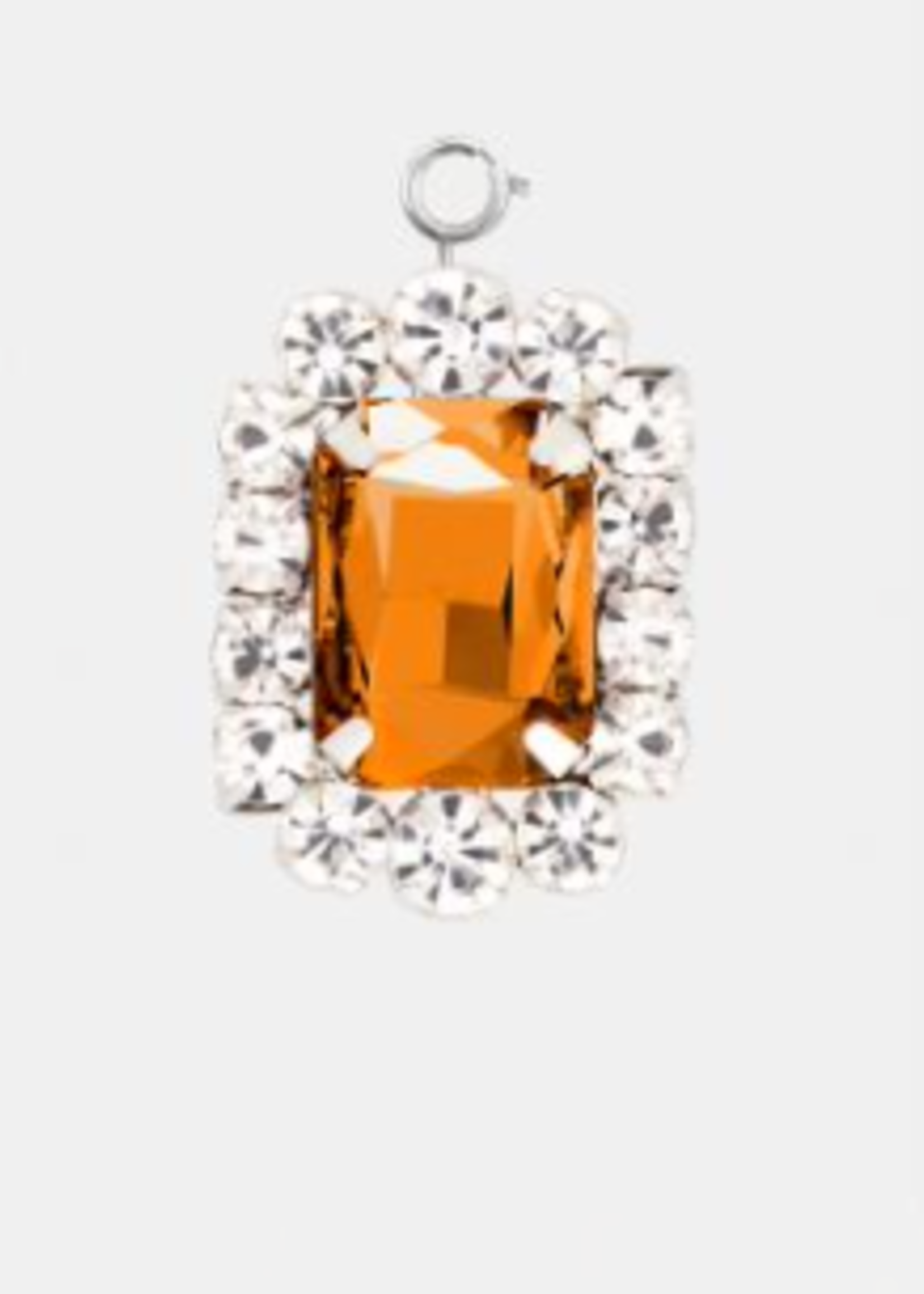 Rabanne Rabanne Accessory, Orange, Rectangle Shape Charm In Topaz