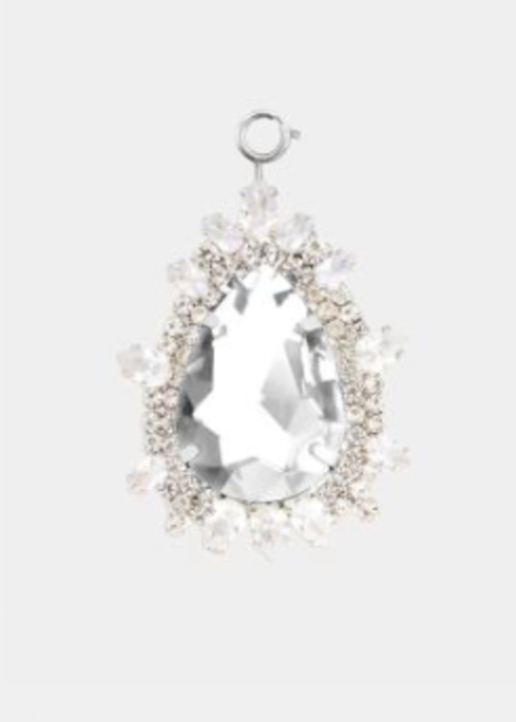 Rabanne Rabanne Accessory, White, Drop Shape Charm In Cristal