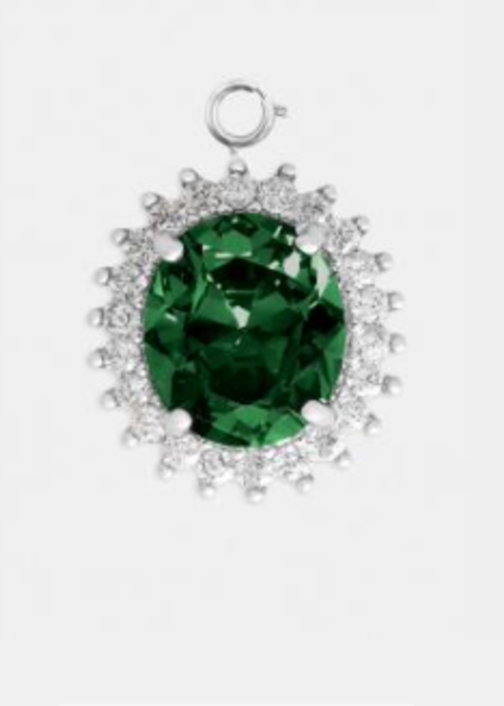 Rabanne Rabanne Accessory, Green, Oval Shape Charm In Emerald