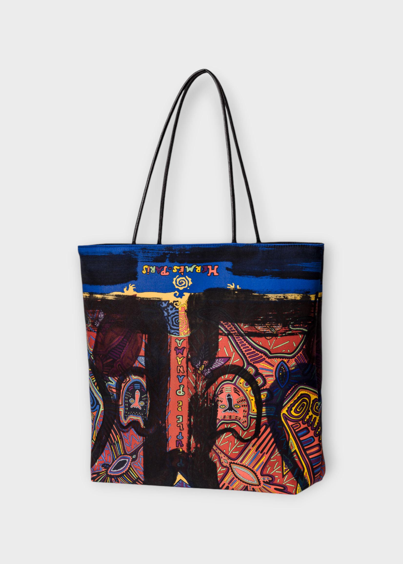 Dianora Salviati Dianora Salviati Bag, Multi, Callas Vintage Hand Painted Bag w/ Hermes Paris & Cat Print