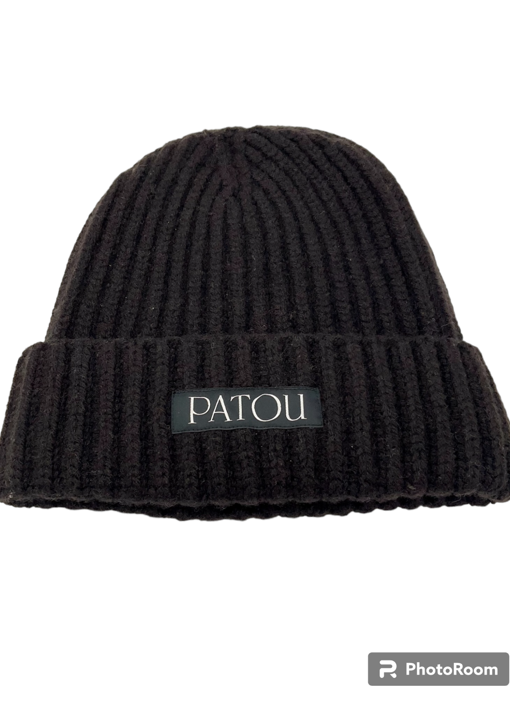 Patou Patou Hat, Brown, Wool Hip Ribs Beanie in Chocolate