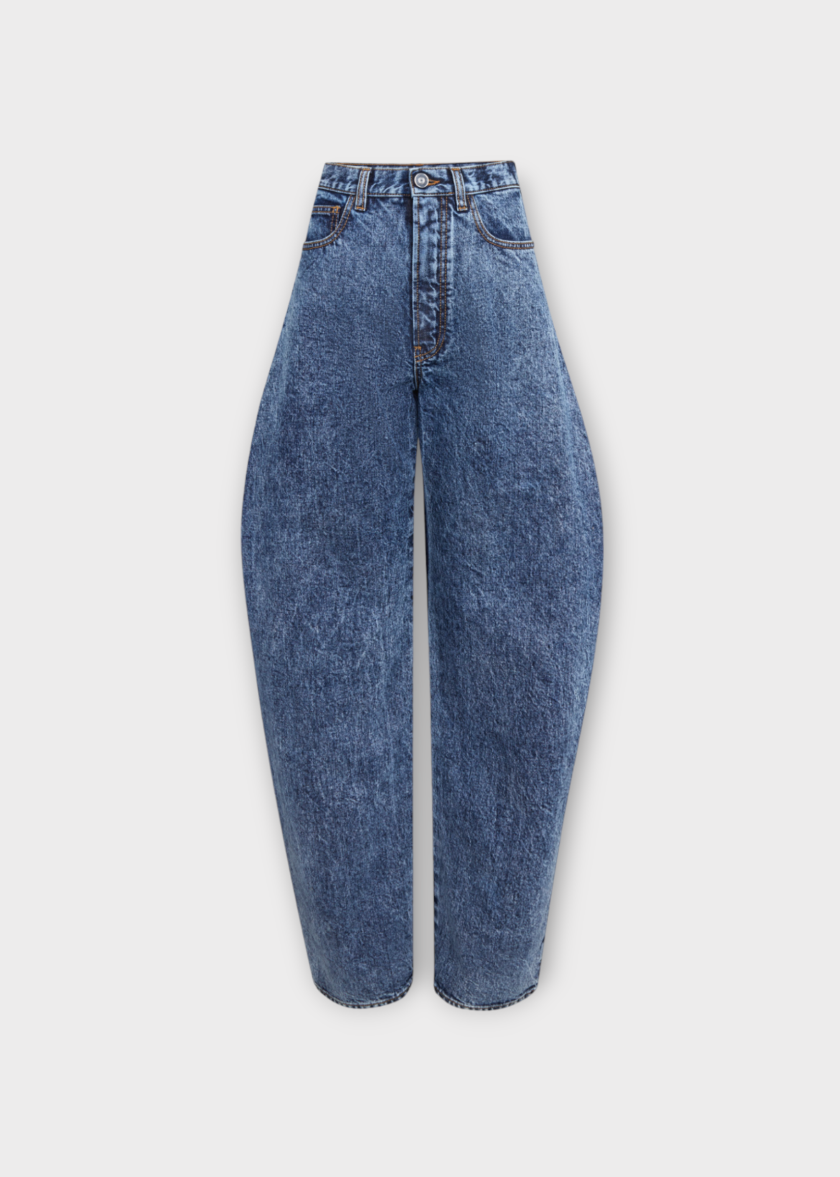 Alaia Alaia Jeans, Blue, High Waist Round Denim Pants In Snow Denim