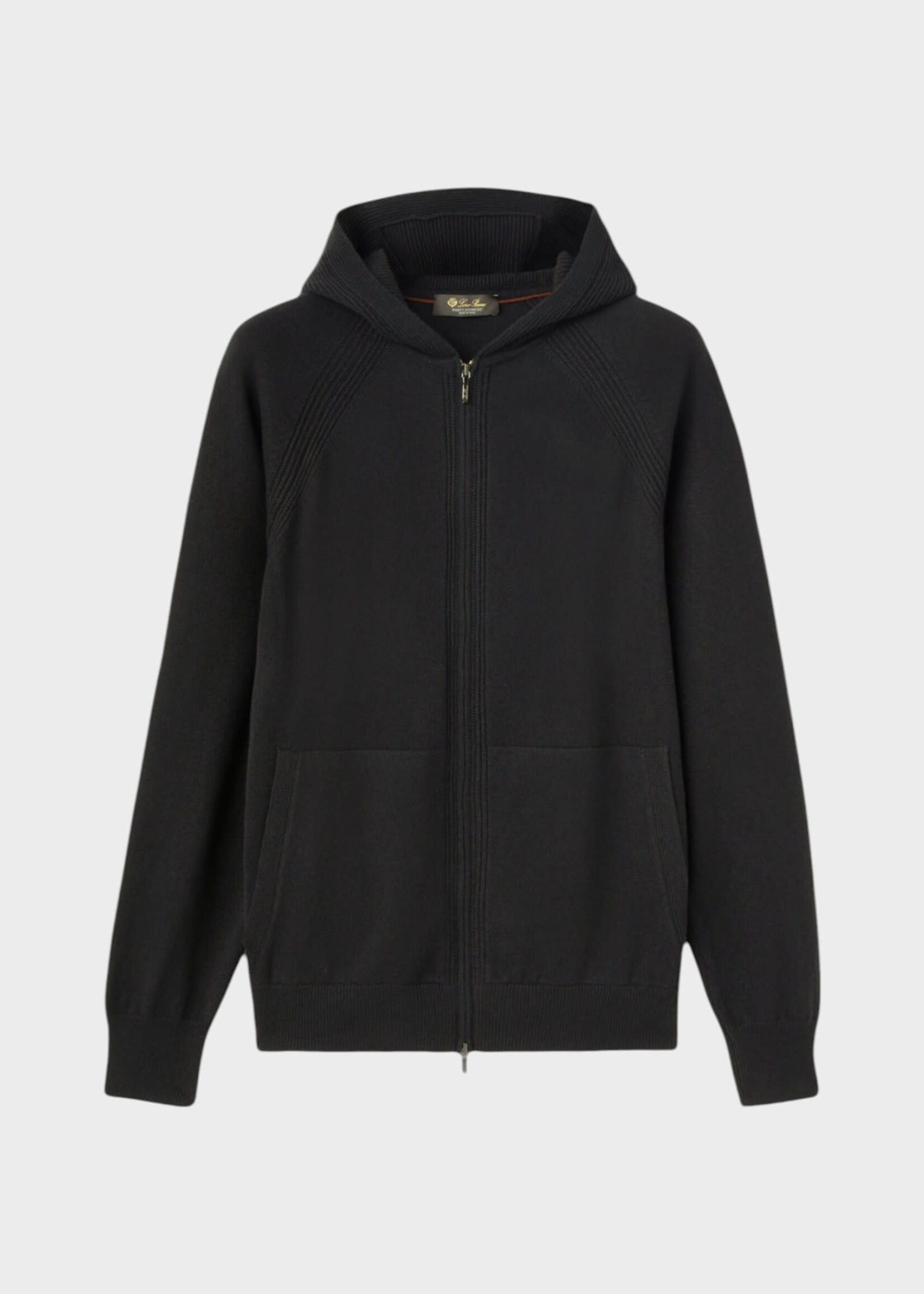 Loro Piana Loro Piana Knitwear, Grey, Merano Cashmere Zipped Hooded Bomber In Caviar