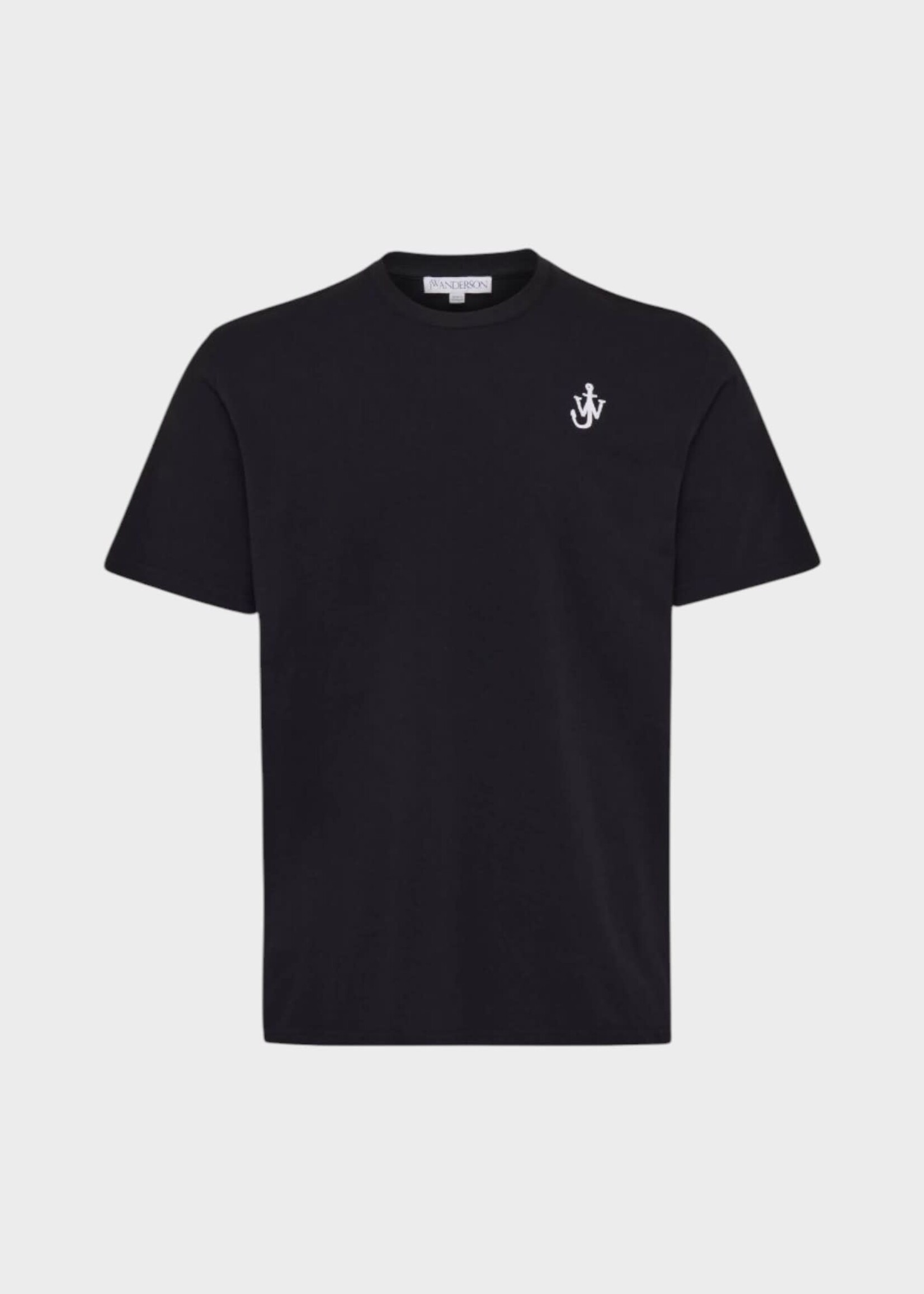 J.W. Anderson J.W. Anderson T-Shirt, Black,  Cotton Crew Neck Classic T-Shirt In Black w/ Anchor Embroidery