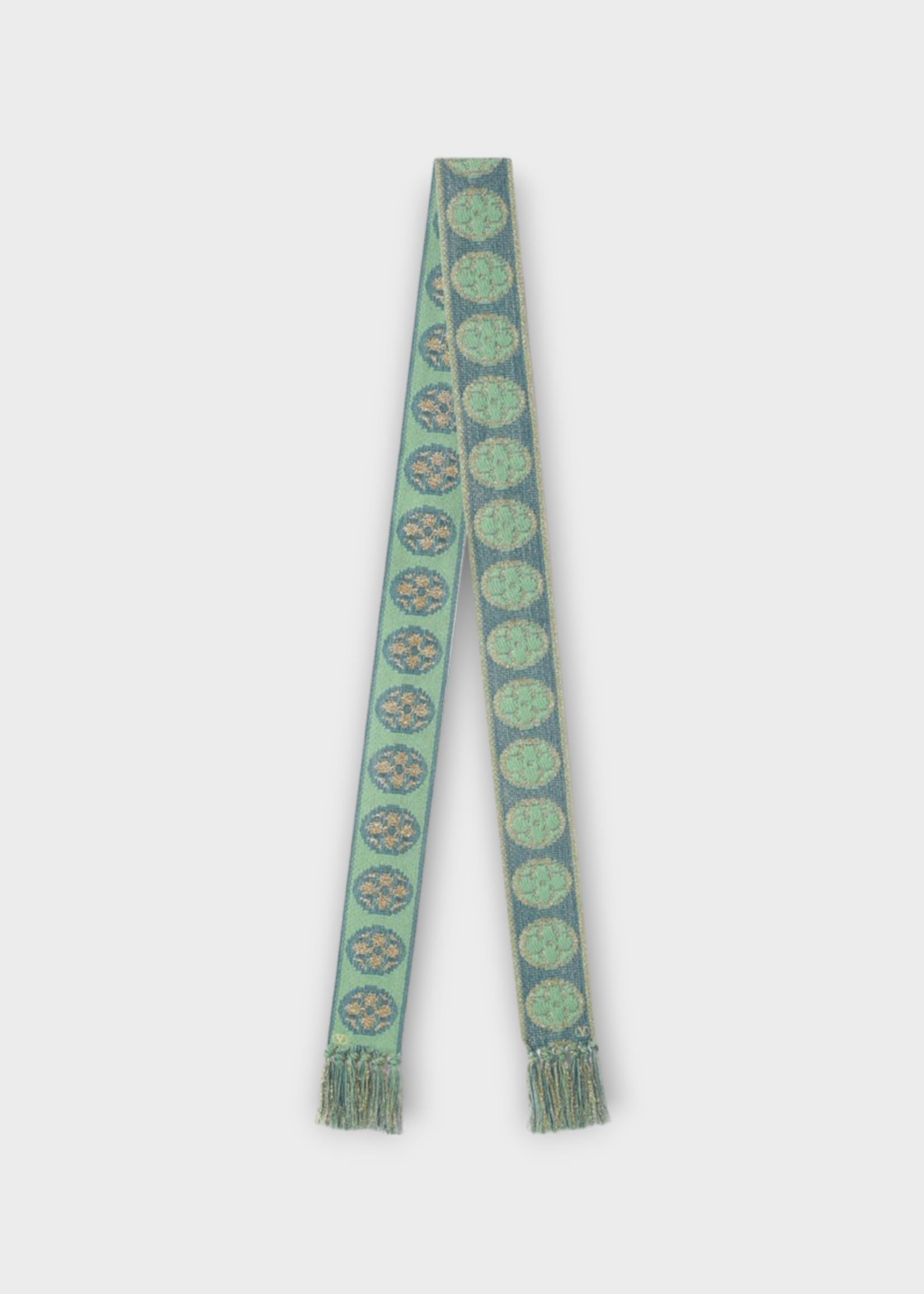 Valentino Valentino Scarf, Multi, Cotton & Lurex Jacquard Scarf In Blue & Water Green