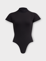 Alaia Alaia Top, Black, Cotton High Neck Short Sleeve T-Shirt Body In Noir Alaia