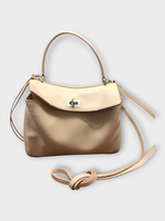 Balenciaga Balenciaga Bag, Beige, Rodeo Top Handle Mini Natural Smooth Calf In Almond w/ Silver Wear & Shoulder Strap