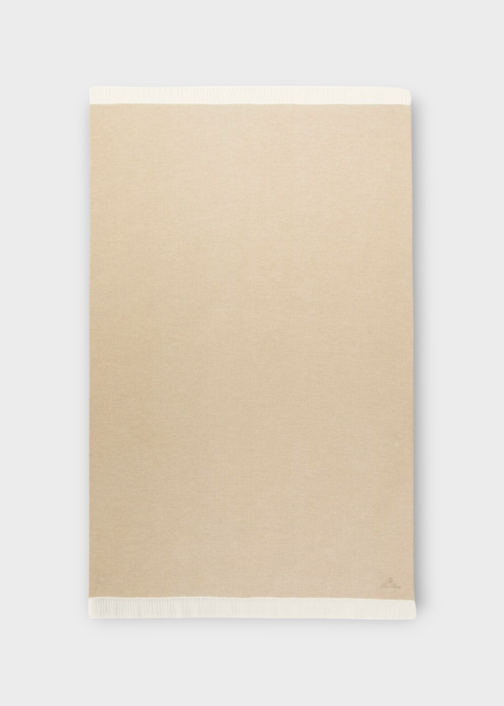 Loro Piana Loro Piana Blanket, Beige, Baby Cashmere Two Tone Plaid In Beige & Brown w/ Fringes