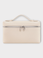 Loro Piana Loro Piana Bag, White, Grained Calfskin Extra Pocket L19 Travel Bag In Whisper White
