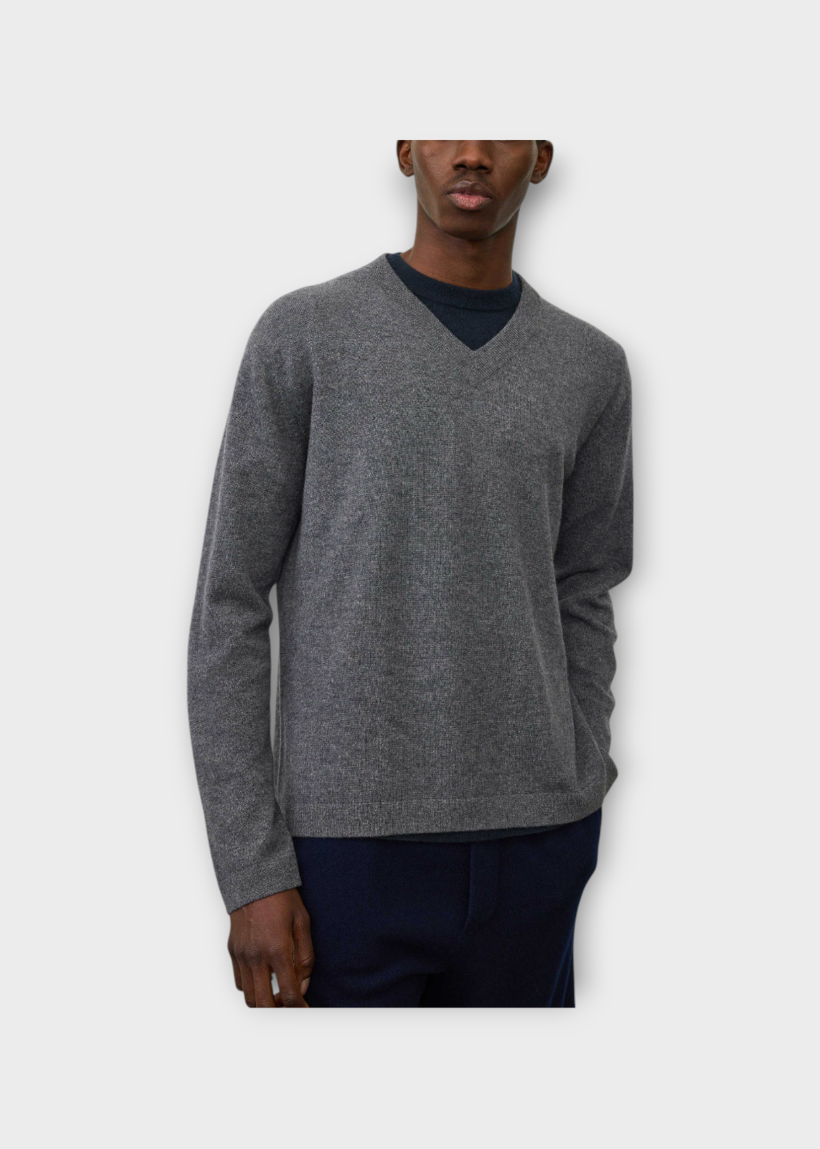 Lisa Yang Lisa Yang Knitwear, Grey, Clayton Cashmere Knitted V-Neck Sweater In Graphite