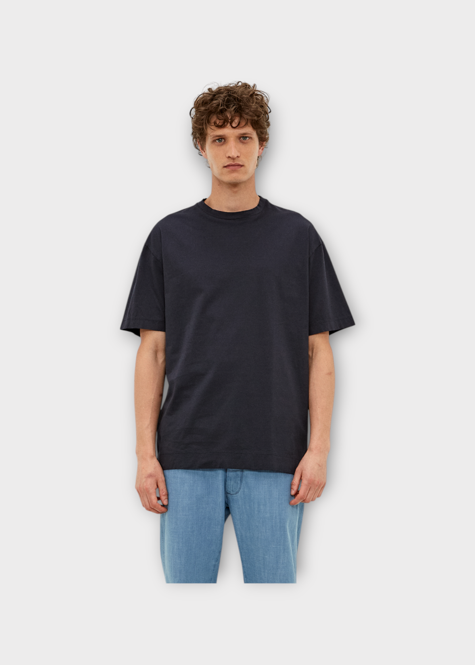 Massimo Alba Massimo Alba T-Shirt, Blue, Nevis Cotton Crew Neck T-Shirt In Blue