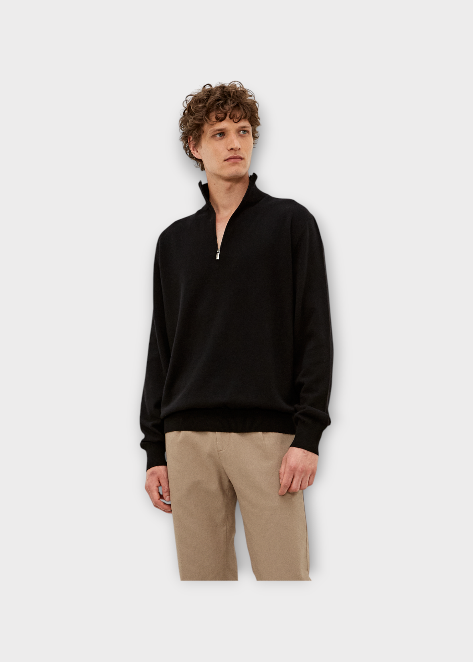 Massimo Alba Massimo Alba Knitwear, Blue, Liam Cashmere High Neck Half Zipped Sweater