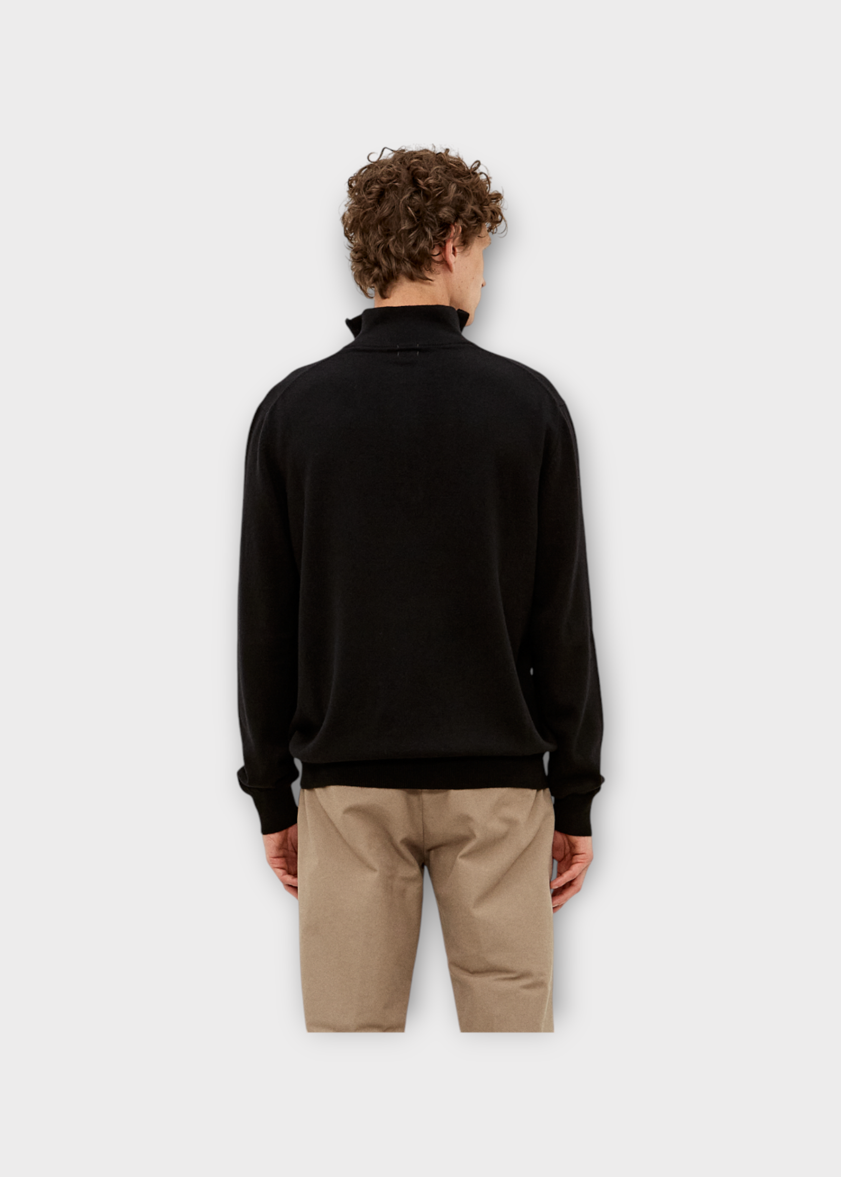 Massimo Alba Massimo Alba Knitwear, Blue, Liam Cashmere High Neck Half Zipped Sweater