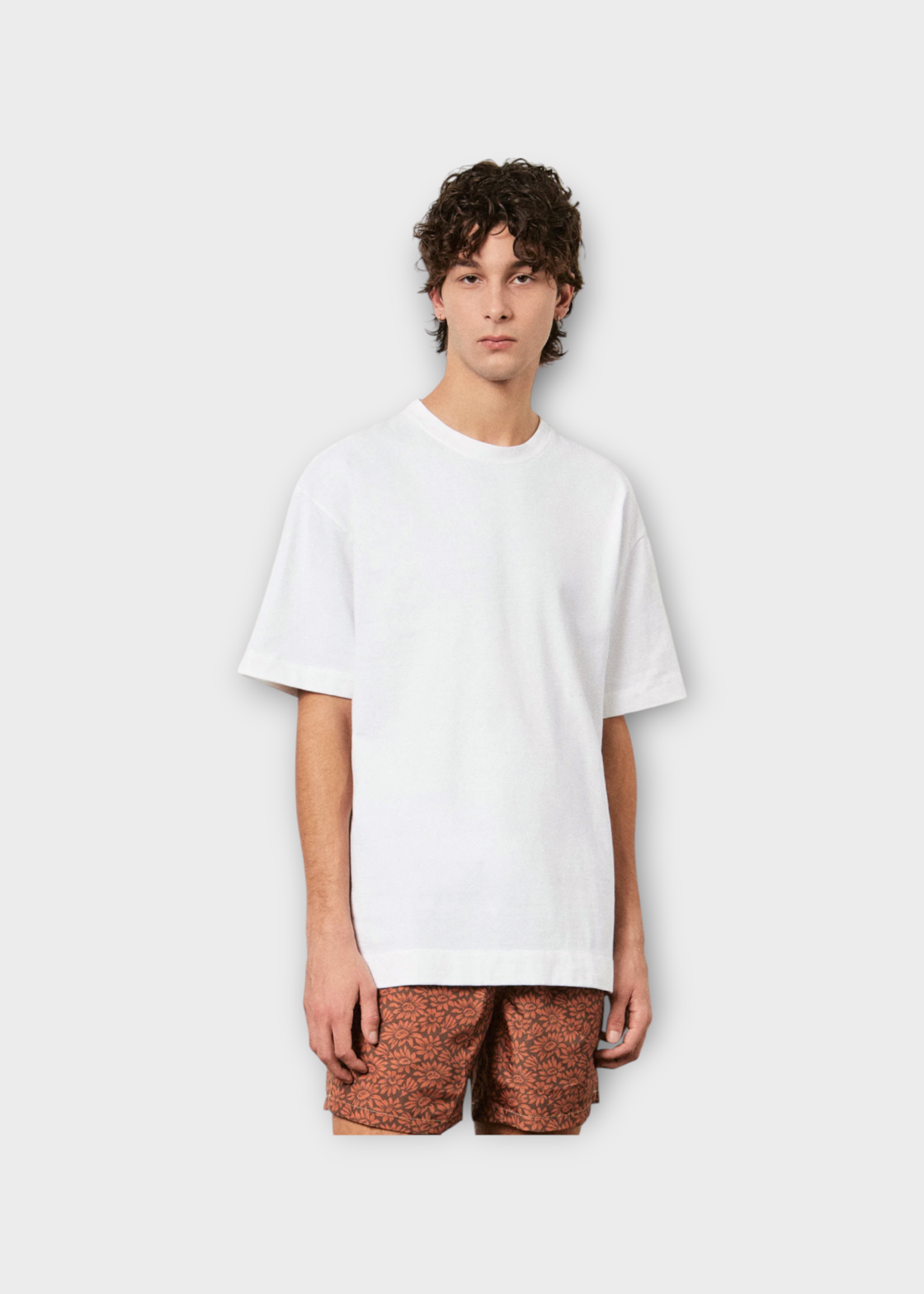 Massimo Alba Massimo Alba T-Shirt, White, Nevis Cotton Crew Neck T-Shirt in Latte
