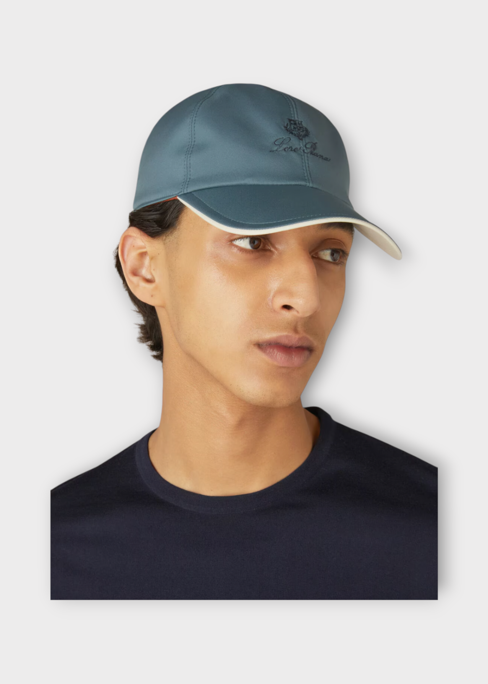 Loro Piana Loro Piana Hat, Multi, Waterproof Bicolour Baseball Cap in Seaweed & Ivory w/ Logo Embroidery