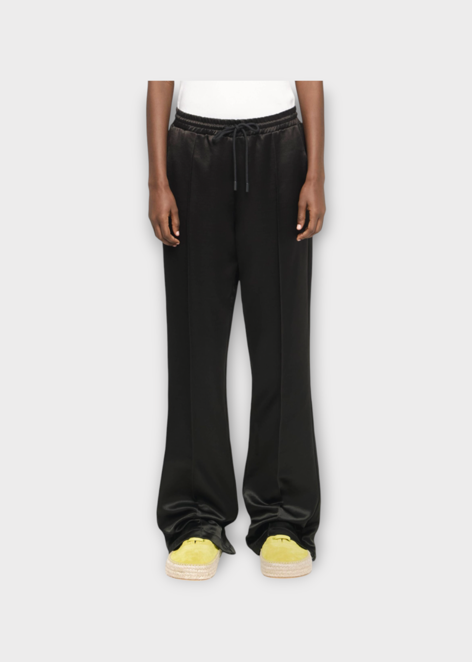 J.W. Anderson J.W. Anderson Trousers, Black, Satin Drawstring Waist Pleated Pants