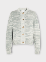 Barrie Barrie Knitwear, Grey, Cashmere Crew Neck Button Up Cardigan In Carskey Rocks