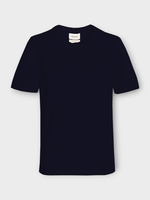 Barrie Barrie Top, Black, Cashmere Crew Neck Short Sleeve Light T-Shirt In Nero Navy