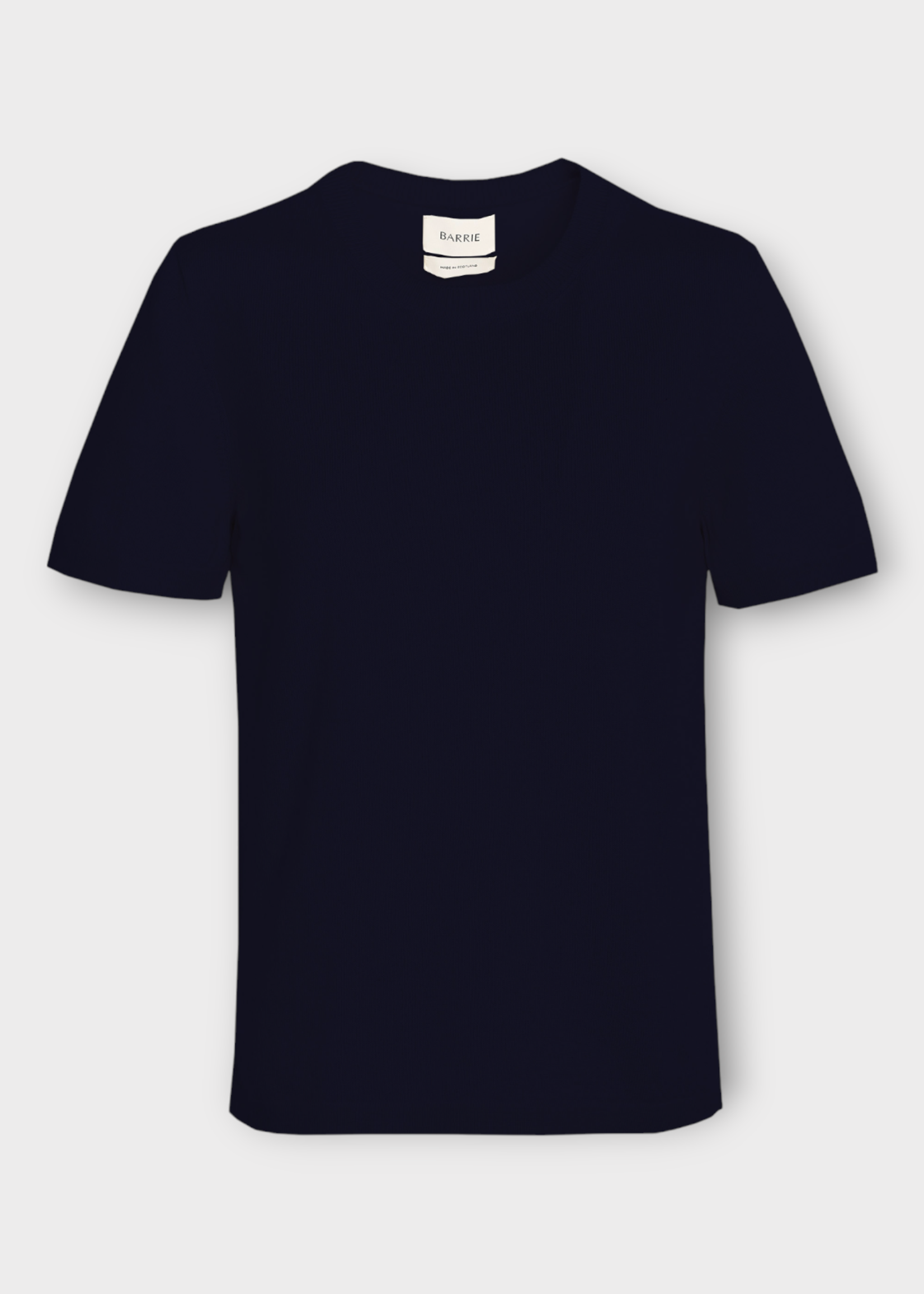 Barrie Barrie Top, Black, Cashmere Crew Neck Short Sleeve Light T-Shirt In Nero Navy