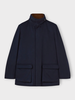 Loro Piana Loro Piana Jacket, Blue, Winter Voyager Cashmere Storm System High Neck Jackets In Light Midnight Blue w/ Pockets