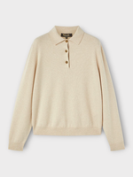 Loro Piana Loro Piana Knitwear, Beige, Classic Baby Cashmere Long Sleeve Polo In Rosy Granite Melange