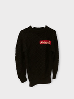 Michaela Buerger Michaela Buerger Knitwear, Multi, Merino Wool Knitted Andermatt Ski Jumper In Black w/ Red Logo x Tasoni
