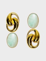 Destree Destree Earrings, Multi, Sonia Knot & Oval Earrings In Gold & Light Blue