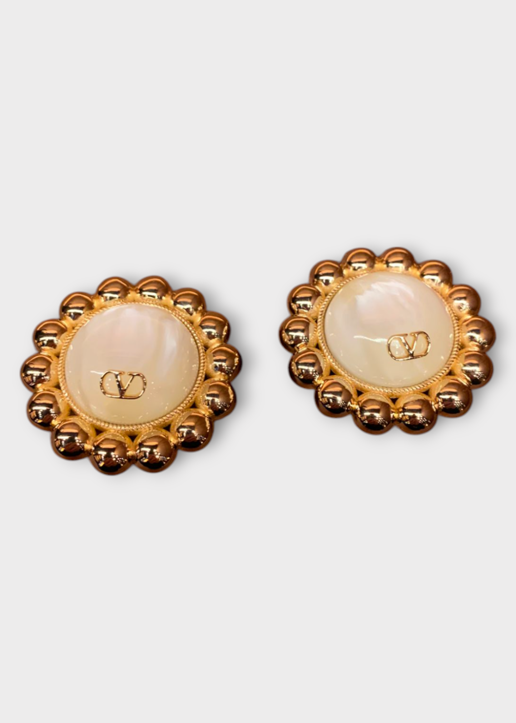 Valentino Valentino Earrings, Multi, Baroque Pearl Earrings In Gold & Cream